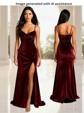 NWT Lulus XL wine velvet cowl neck maxi dress
